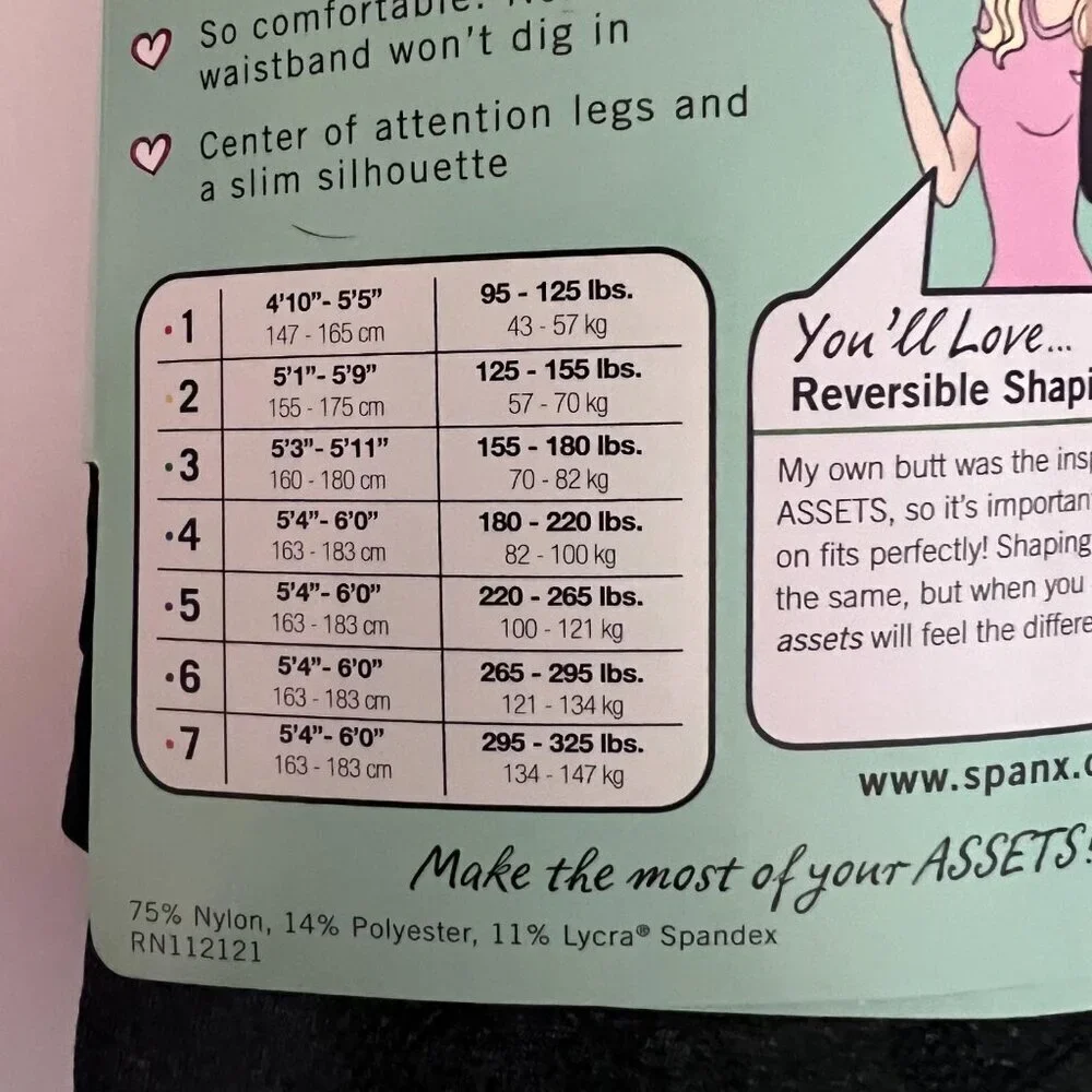 Love Your Assets Spanx Tights Flipside Diamond Reversible Shaping Black Size 4